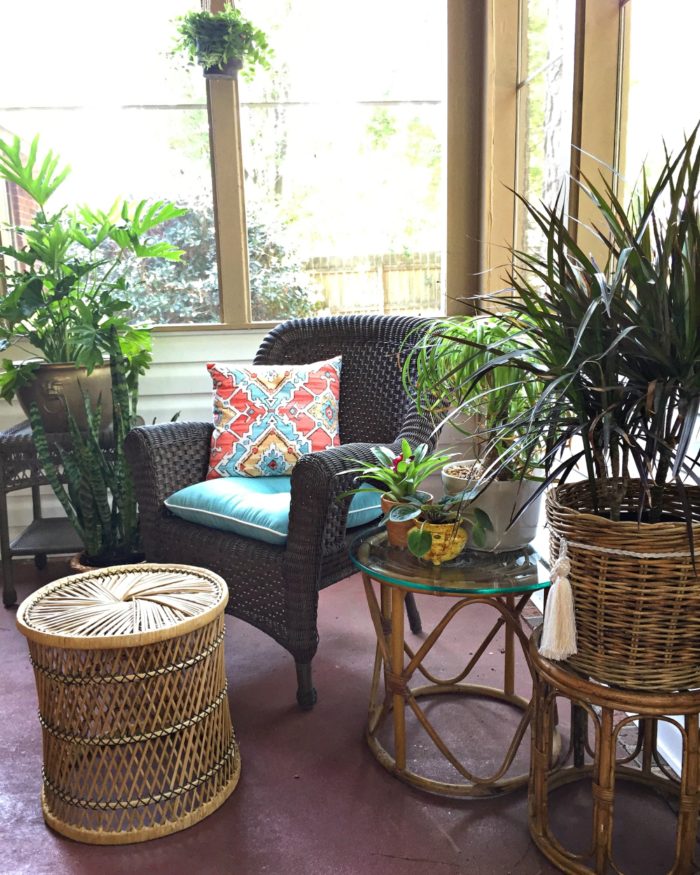 Bohemian Screen Porch in Orange and Blue